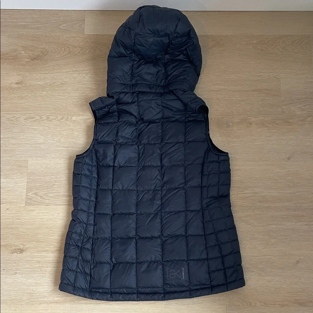 Burton AK Women’s Puffer  Dark Quilted Hooded Large Vest - Picture 6 of 9
